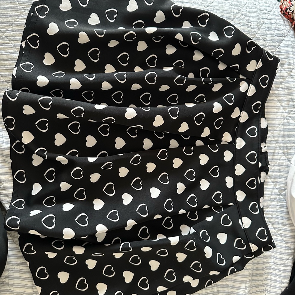 Bethany Mota Black and White Heart Skirt